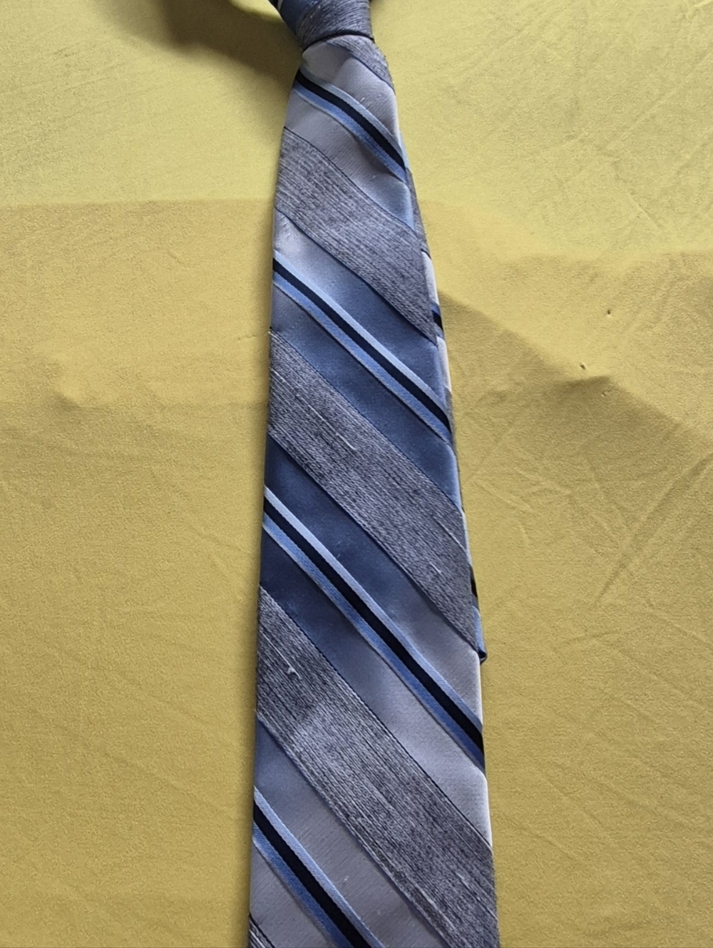 Source Unknown Blue and Gray Striped Necktie